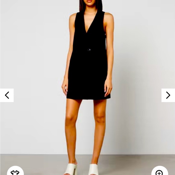 GANNI Mini Dress / Sleeveless Vest Black Cotton Sz 34 US Sz 2 New w Tags! Lined - Picture 2 of 9